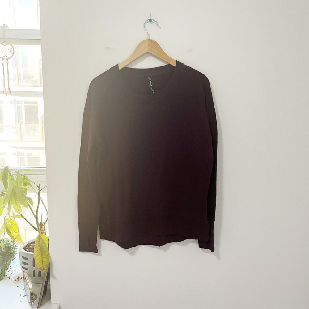 Athleta Coaster Luxe Dark Purple Sweatshirt Size Small